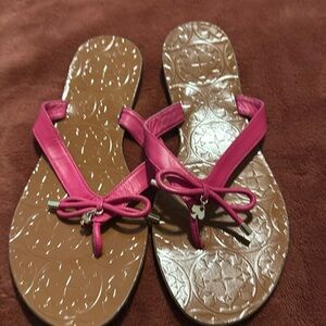 Kate Spade New Pink and Brown Sandals with Textured Sole